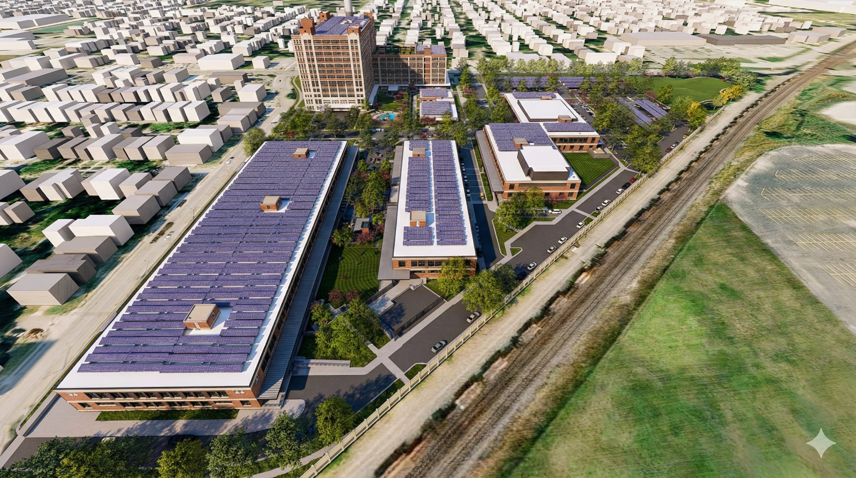 Historic Northeast Lofts — aerial perspective